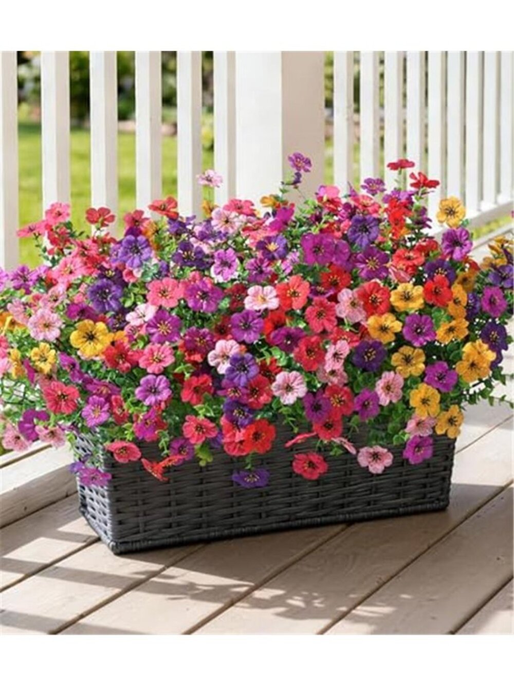 24 Bundle Artificial Daisy Flowers UV Resistant Outdoor Faux Floral Decor